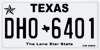 TX license plate DHO6401