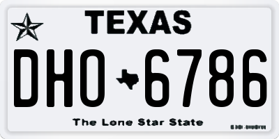 TX license plate DHO6786