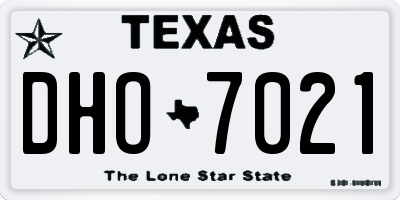 TX license plate DHO7021