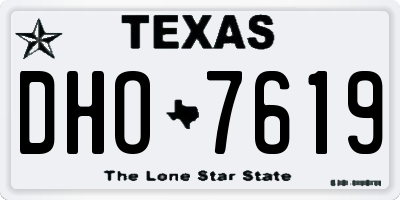 TX license plate DHO7619
