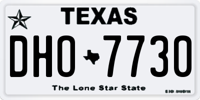 TX license plate DHO7730