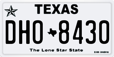 TX license plate DHO8430