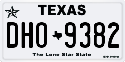 TX license plate DHO9382