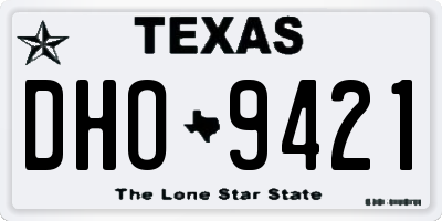 TX license plate DHO9421