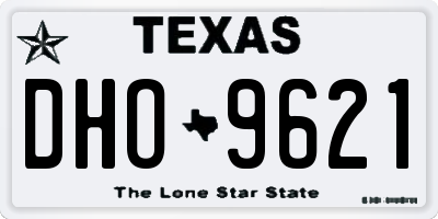 TX license plate DHO9621