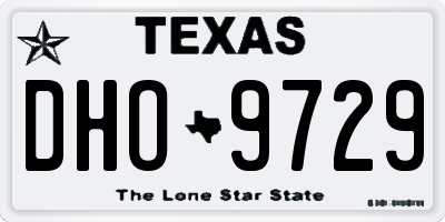 TX license plate DHO9729