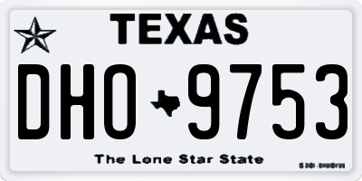 TX license plate DHO9753