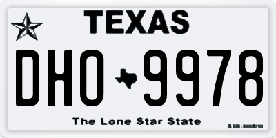 TX license plate DHO9978