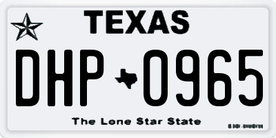 TX license plate DHP0965