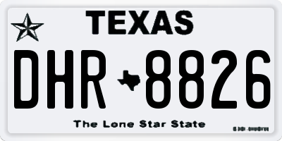 TX license plate DHR8826