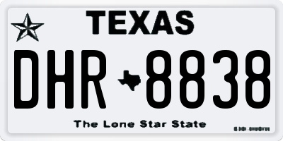 TX license plate DHR8838