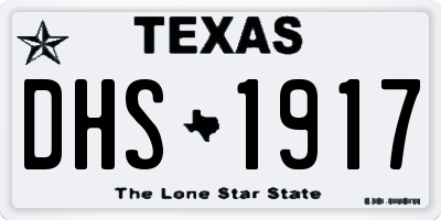 TX license plate DHS1917