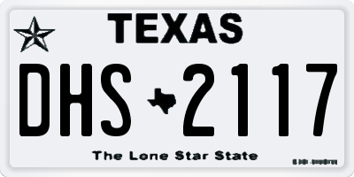 TX license plate DHS2117
