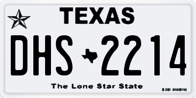TX license plate DHS2214