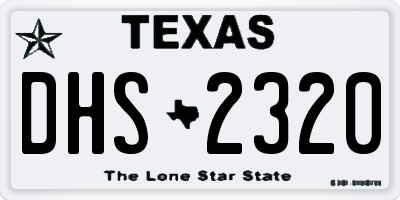 TX license plate DHS2320
