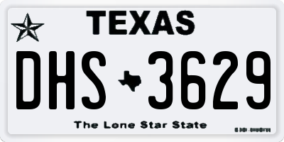 TX license plate DHS3629