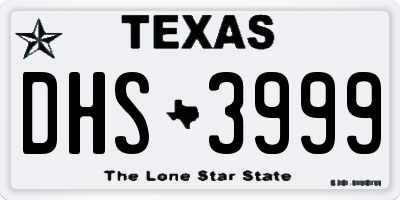 TX license plate DHS3999