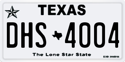 TX license plate DHS4004