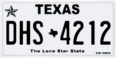 TX license plate DHS4212