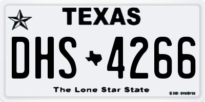 TX license plate DHS4266