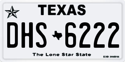 TX license plate DHS6222