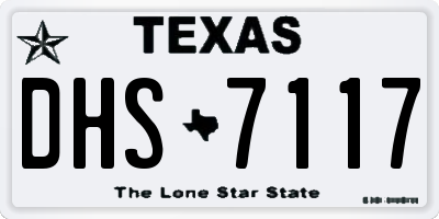TX license plate DHS7117