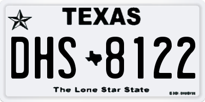 TX license plate DHS8122