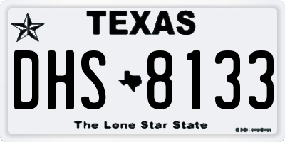 TX license plate DHS8133