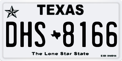 TX license plate DHS8166