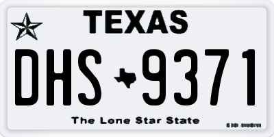 TX license plate DHS9371