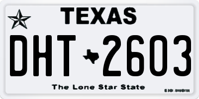 TX license plate DHT2603