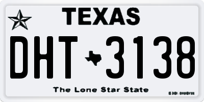 TX license plate DHT3138