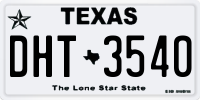 TX license plate DHT3540