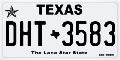TX license plate DHT3583