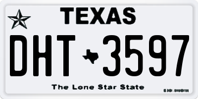 TX license plate DHT3597