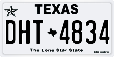 TX license plate DHT4834