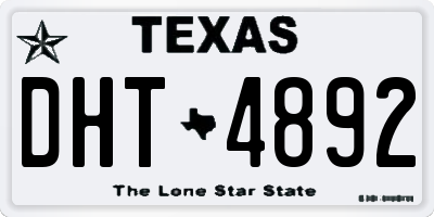 TX license plate DHT4892