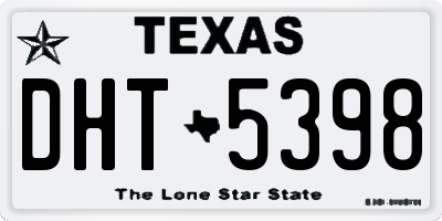 TX license plate DHT5398
