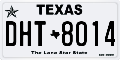 TX license plate DHT8014