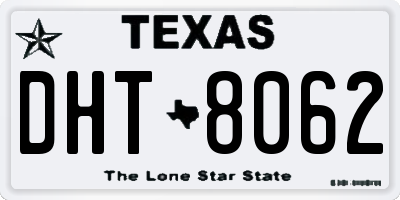 TX license plate DHT8062
