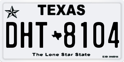 TX license plate DHT8104