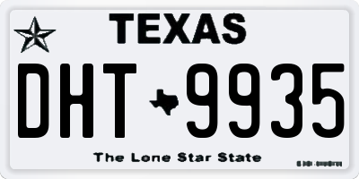 TX license plate DHT9935