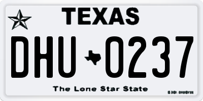 TX license plate DHU0237