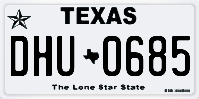 TX license plate DHU0685