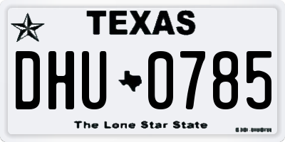 TX license plate DHU0785