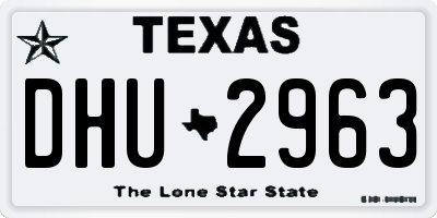 TX license plate DHU2963