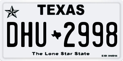 TX license plate DHU2998