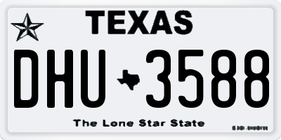 TX license plate DHU3588
