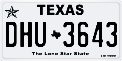 TX license plate DHU3643