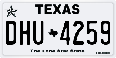 TX license plate DHU4259